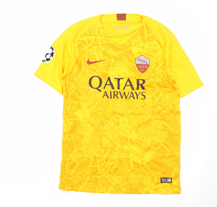 Nike AS Roma Men's Yellow Dri-FIT Football T-Shirt Size S