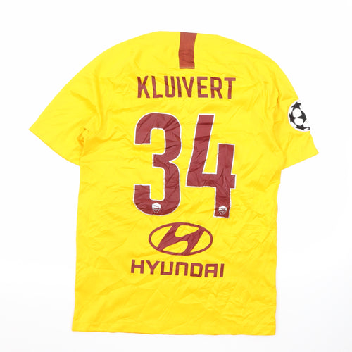 Nike AS Roma Men's Yellow Dri-FIT Football T-Shirt Size S