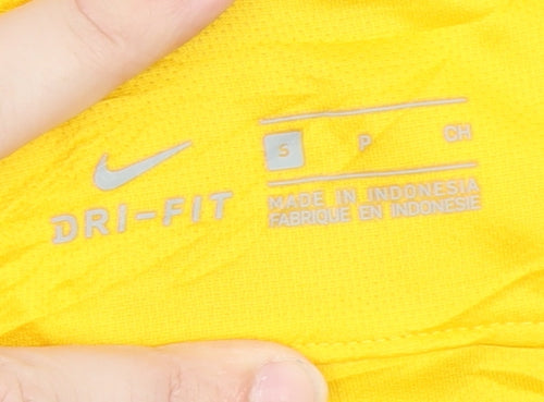 Nike AS Roma Men's Yellow Dri-FIT Football T-Shirt Size S