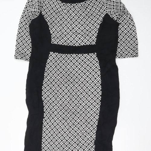 Marks and Spencer Per Una Women’s Black Geometric Bodycon Dress Size 18