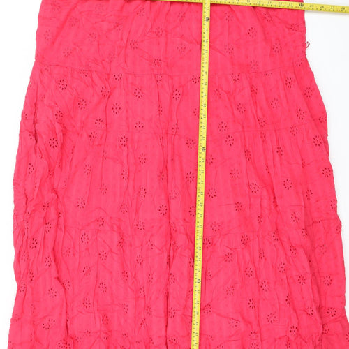 Marks and Spencer Women’s Pink Halter A-Line Cotton Dress Size 22