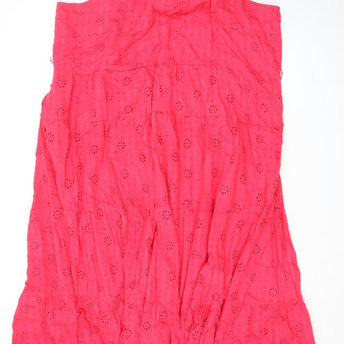Marks and Spencer Women’s Pink Halter A-Line Cotton Dress Size 22