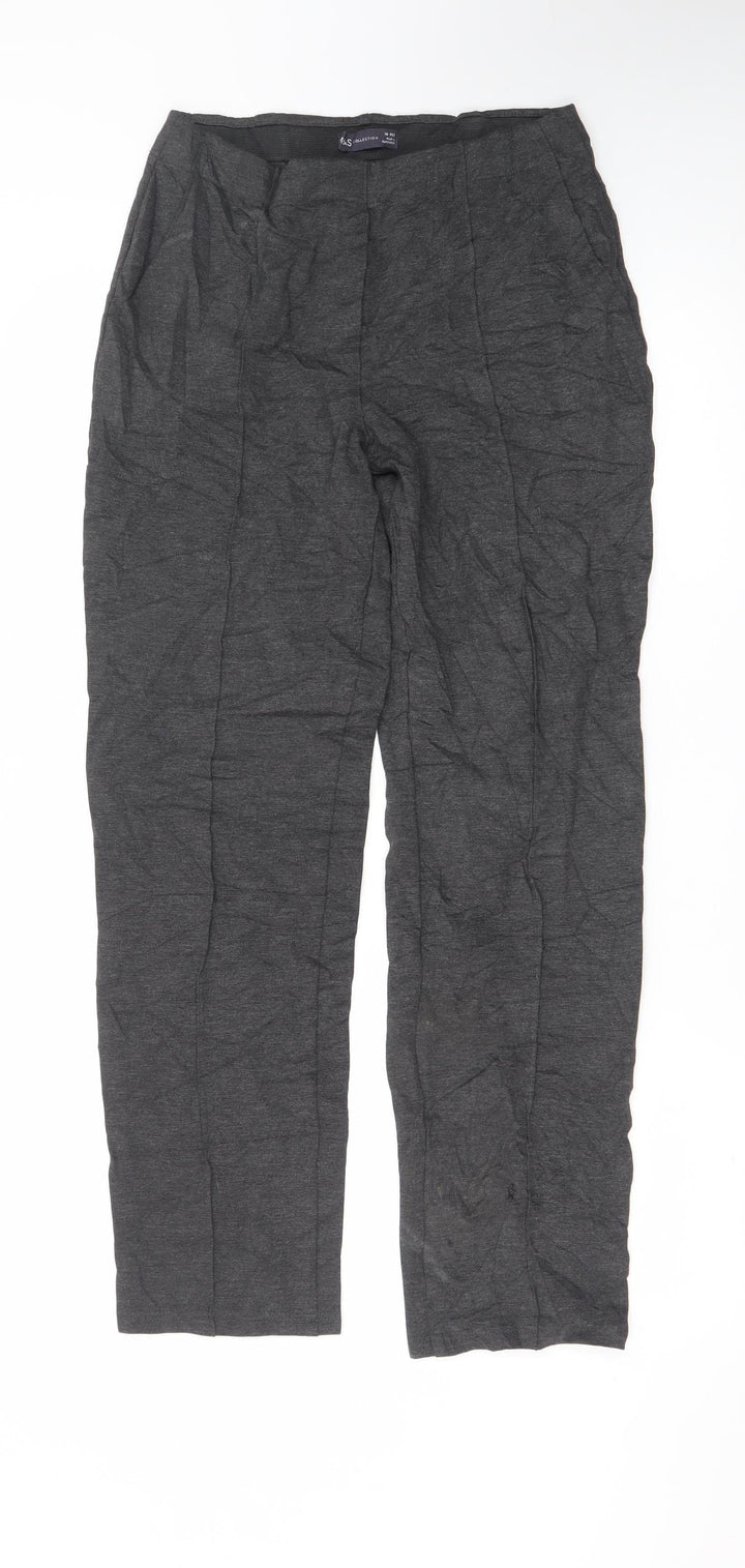 Marks and Spencer Women’s Grey Regular Fit Jersey Trousers Size 10