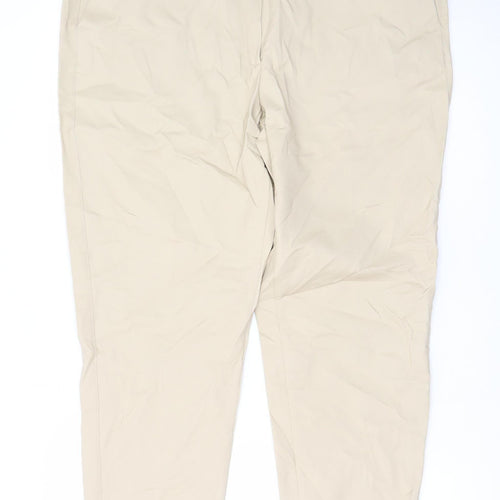 Marks and Spencer Women Beige Size 18 Ankle Slim Fit Stretch Trousers