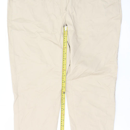 Marks and Spencer Women Beige Size 18 Ankle Slim Fit Stretch Trousers
