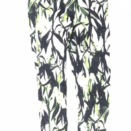 Reiss Women’s Multicoloured Floral Cropped Slim Trousers Size 8