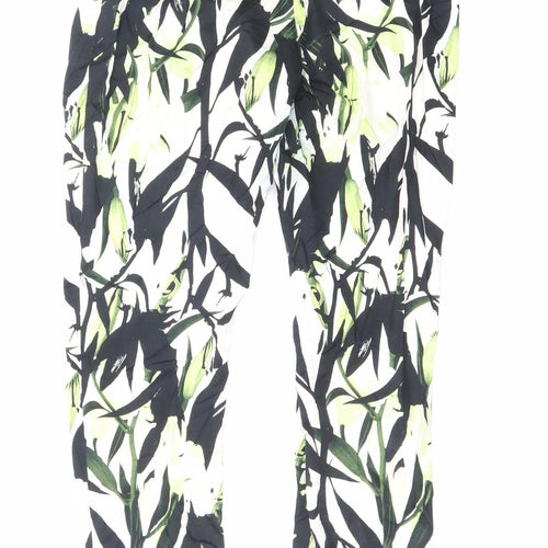Reiss Women’s Multicoloured Floral Cropped Slim Trousers Size 8