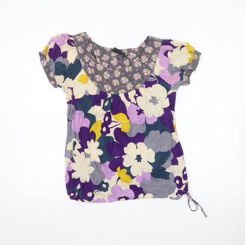 Next Women’s Multicoloured Floral Cotton Tunic Blouse Size 12