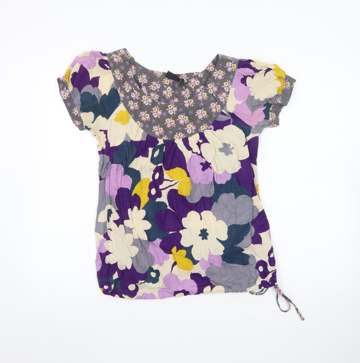 Next Women’s Multicoloured Floral Cotton Tunic Blouse Size 12
