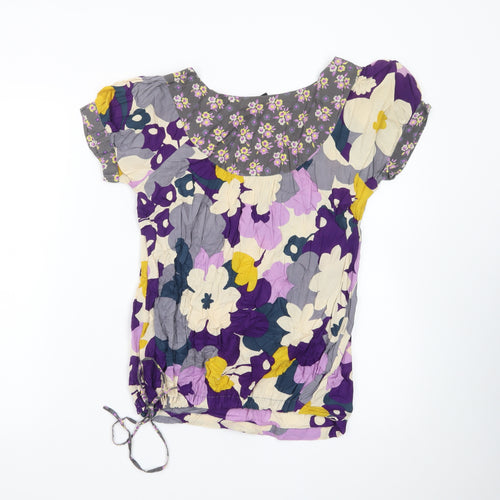 Next Women’s Multicoloured Floral Cotton Tunic Blouse Size 12