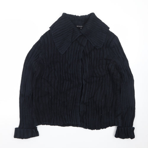 Marks and Spencer Womens Black Wool Blend Collared Cardigan XL