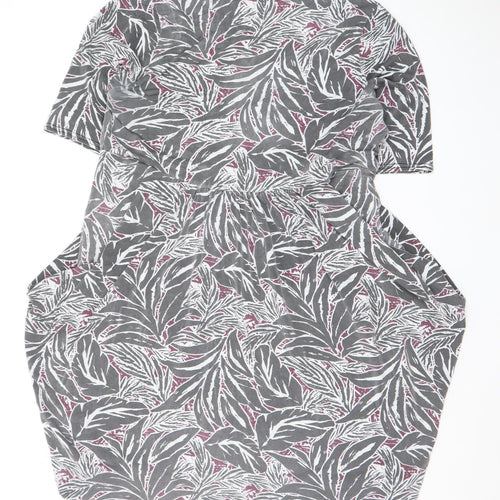 Nicole Collection Women's Grey Floral Wrap Dress Size L