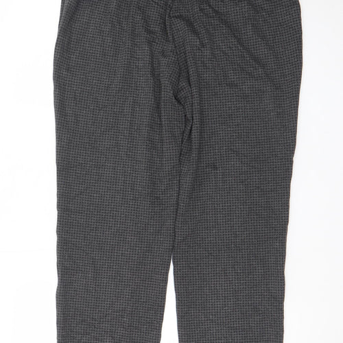 Marks and Spencer Women Grey Houndstooth Stretch Trousers Size 16