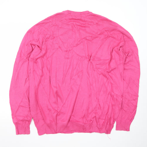Cotton Traders Men’s Pink 2XL V-Neck Cotton Pullover Jumper