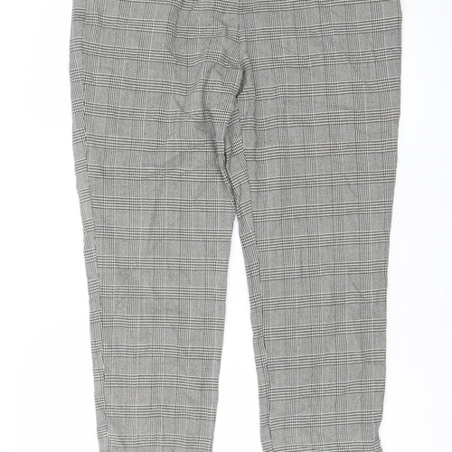 Tu Women’s Grey Check Stretch Tapered Work Trousers Size 14S