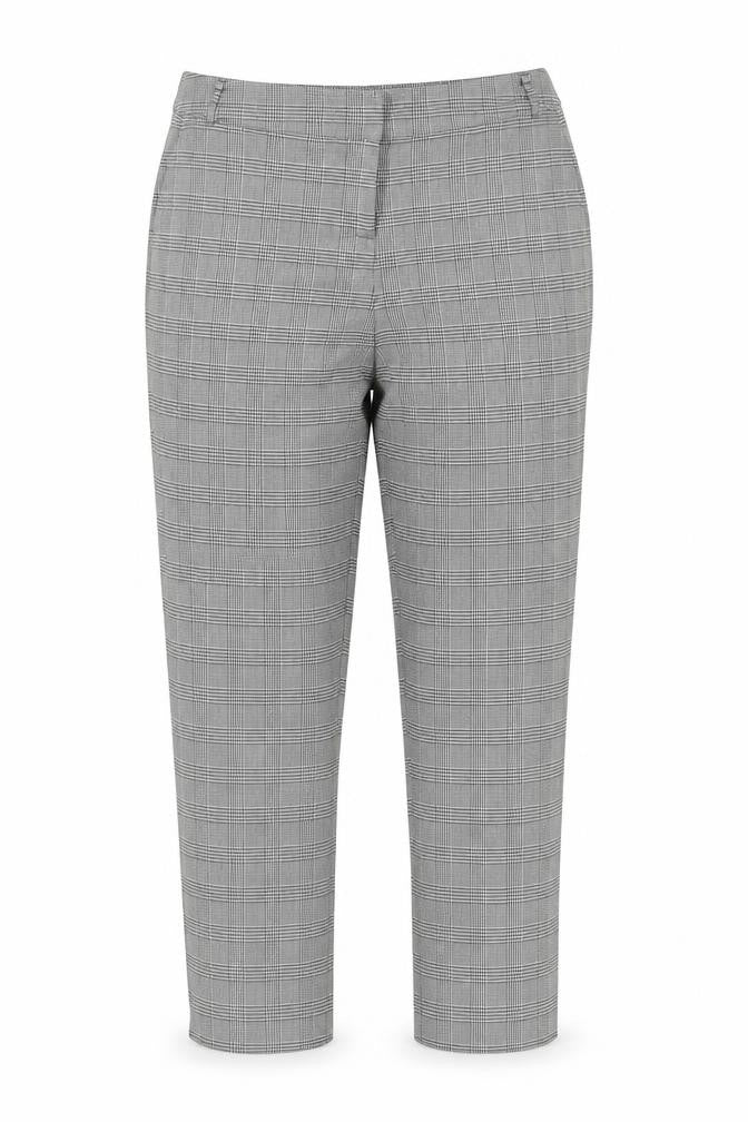 Front view of Tu Women’s Grey Check Stretch Tapered Work Trousers Size 14S