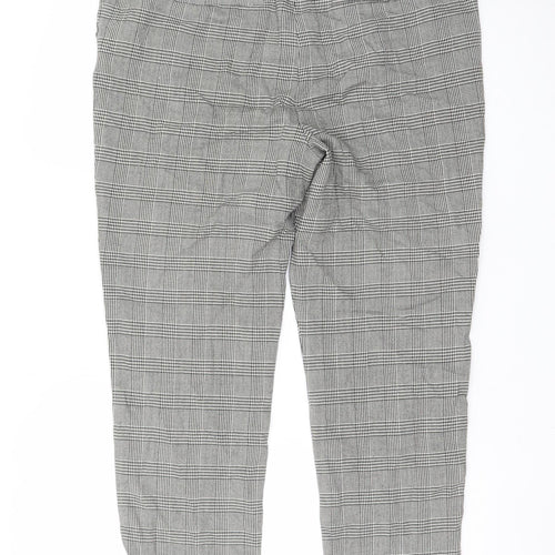 Tu Women’s Grey Check Stretch Tapered Work Trousers Size 14S