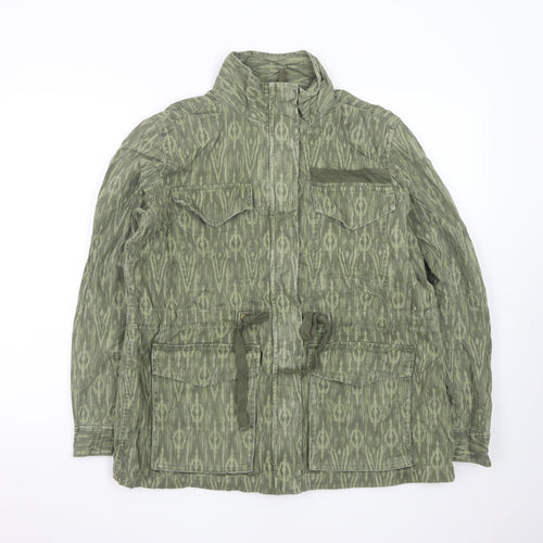 Marks and Spencer Women’s Green Military Jacket Size 12 Cotton