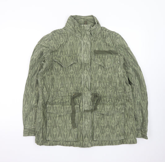 Marks and Spencer Women’s Green Military Jacket Size 12 Cotton