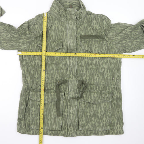 Marks and Spencer Women’s Green Military Jacket Size 12 Cotton