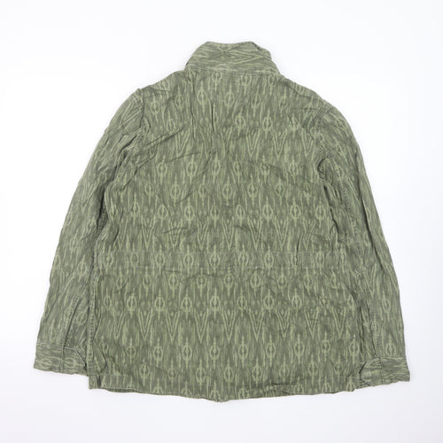 Marks and Spencer Women’s Green Military Jacket Size 12 Cotton