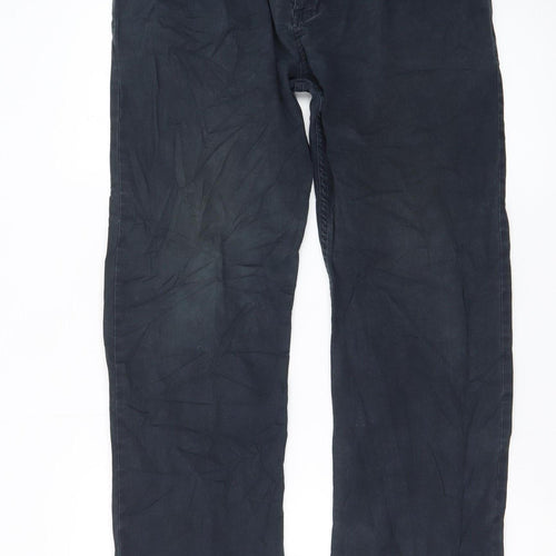 Marks and Spencer Blue Harbour Men's Dark Blue Straight Comfort Waist Jeans 34W 29L