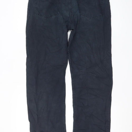 Marks and Spencer Blue Harbour Men's Dark Blue Straight Comfort Waist Jeans 34W 29L