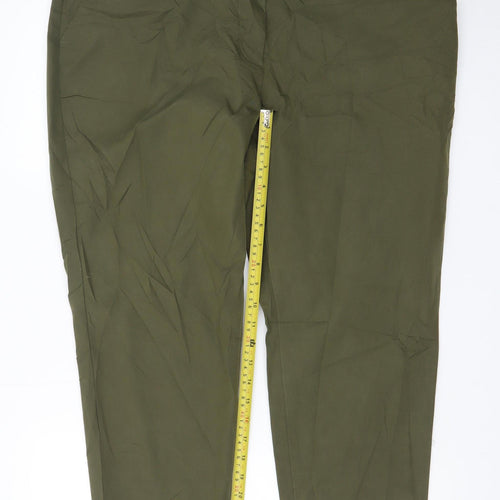 Marks and Spencer Womens Green Chino Trousers Size 18 Regular Fit