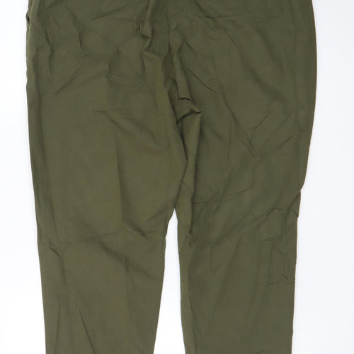 Marks and Spencer Womens Green Chino Trousers Size 18 Regular Fit