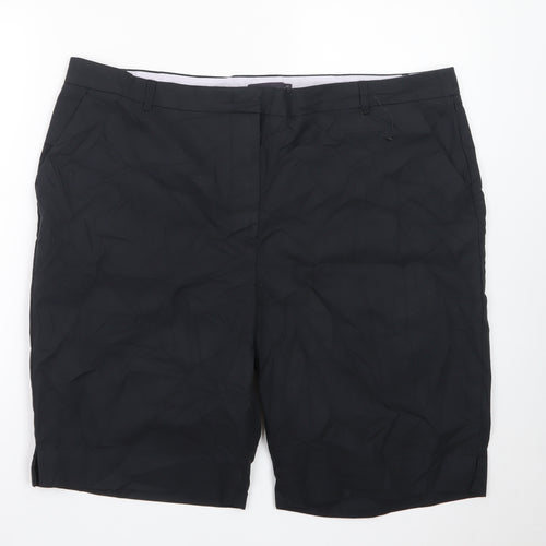 Marks and Spencer Men's Black Chino Shorts Size 20 Regular Fit