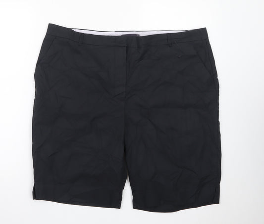 Marks and Spencer Men's Black Chino Shorts Size 20 Regular Fit