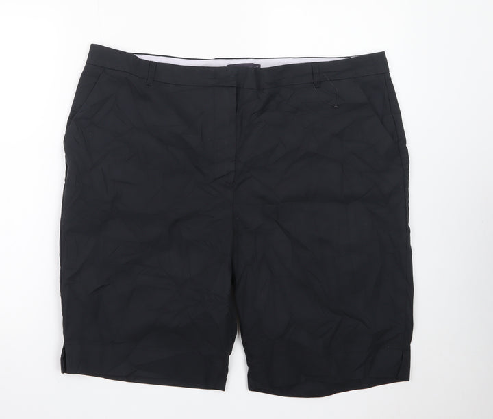 Marks and Spencer Men's Black Chino Shorts Size 20 Regular Fit