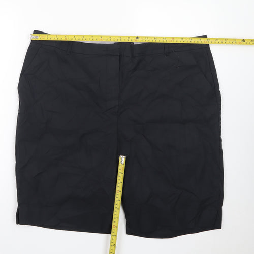 Marks and Spencer Men's Black Chino Shorts Size 20 Regular Fit