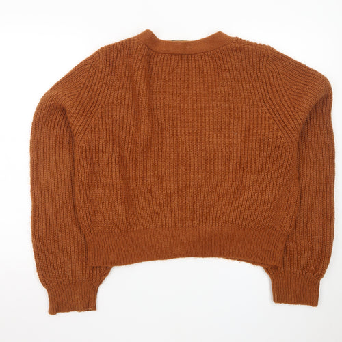 The Kooples Women's Brown Mohair Blend V-Neck Cardigan Size S