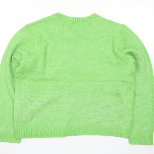JDY Women's Green Crew Neck Knit Pullover Jumper Size 2XL