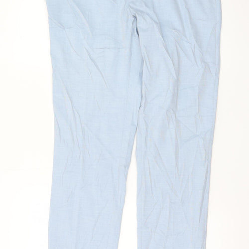 Marks and Spencer Men's Blue Regular Fit Chino Trousers Size 32R