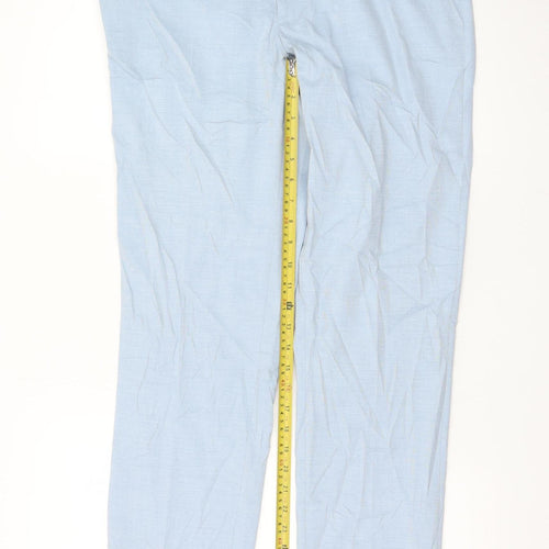 Marks and Spencer Men's Blue Regular Fit Chino Trousers Size 32R
