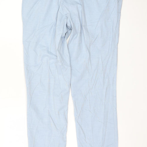 Marks and Spencer Men's Blue Regular Fit Chino Trousers Size 32R