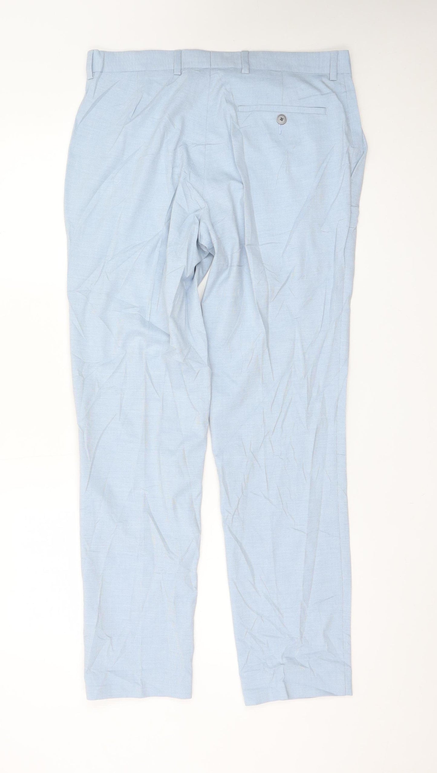 Marks and Spencer Men's Blue Regular Fit Chino Trousers Size 32R