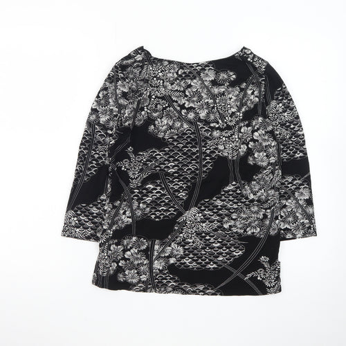 Marks and Spencer Women’s Black Floral Wrap Blouse UK 18