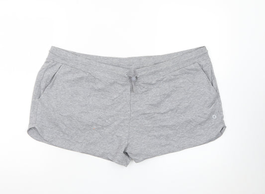 Marks and Spencer Women Grey Size 22 Drawstring Sweat Shorts