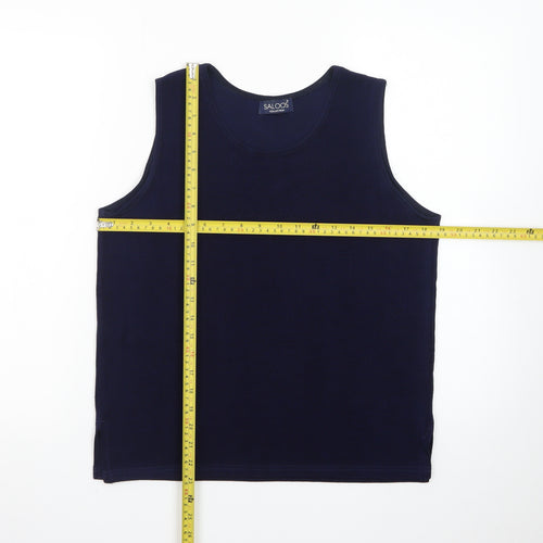 Saloos Women’s Blue Sleeveless Basic Jersey Tank Top M