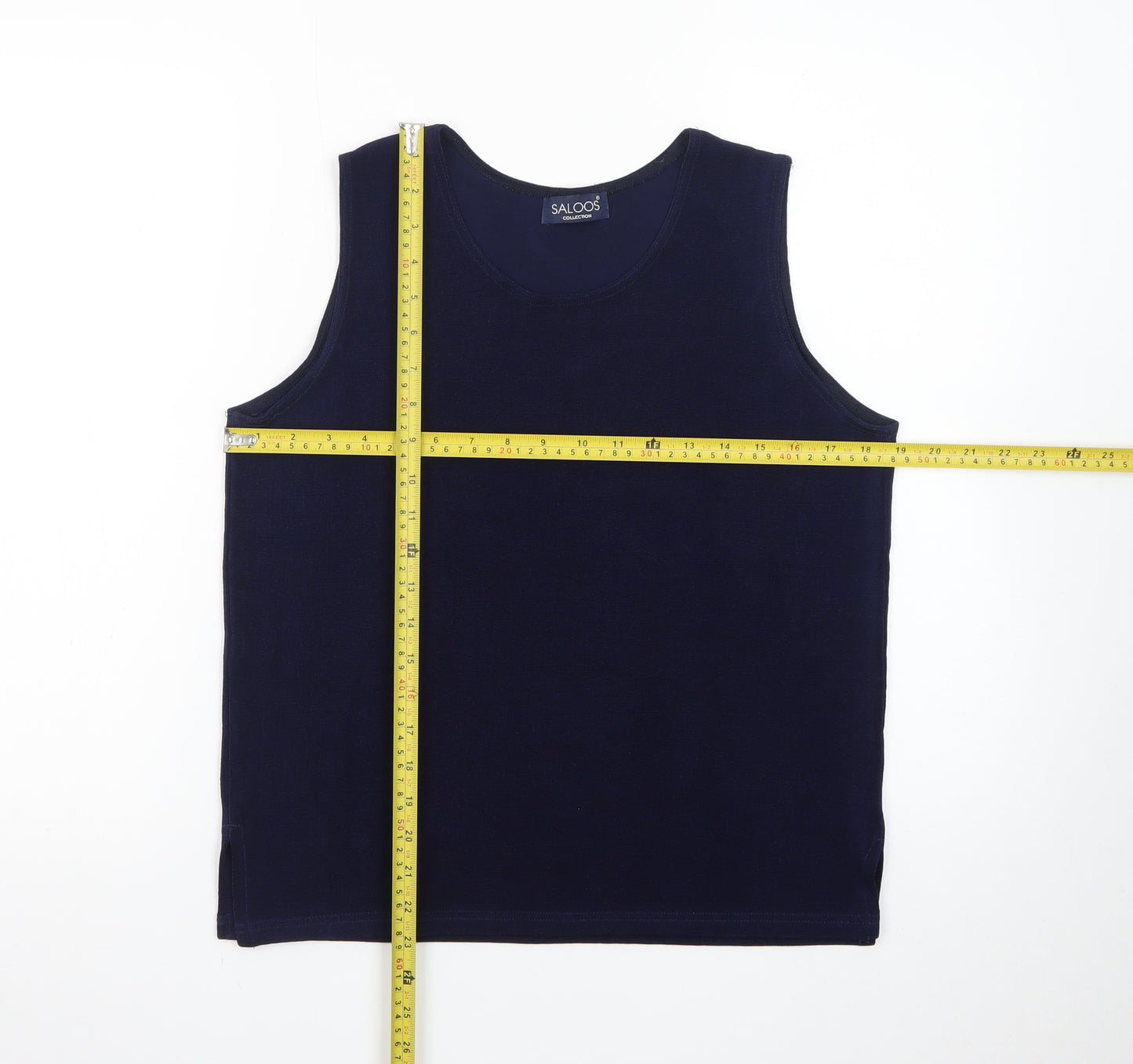 Saloos Women’s Blue Sleeveless Basic Jersey Tank Top M
