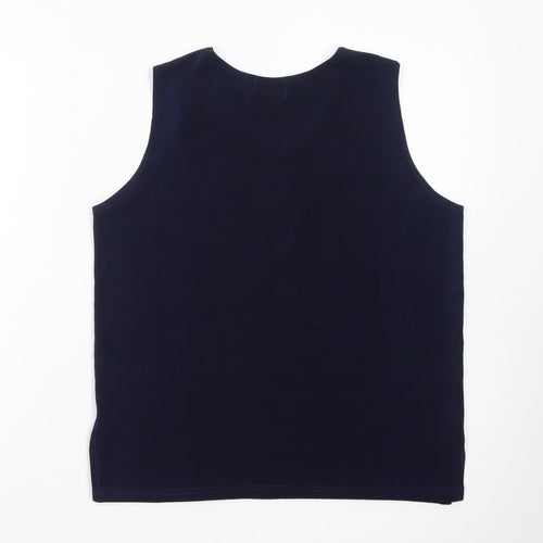 Saloos Women’s Blue Sleeveless Basic Jersey Tank Top M