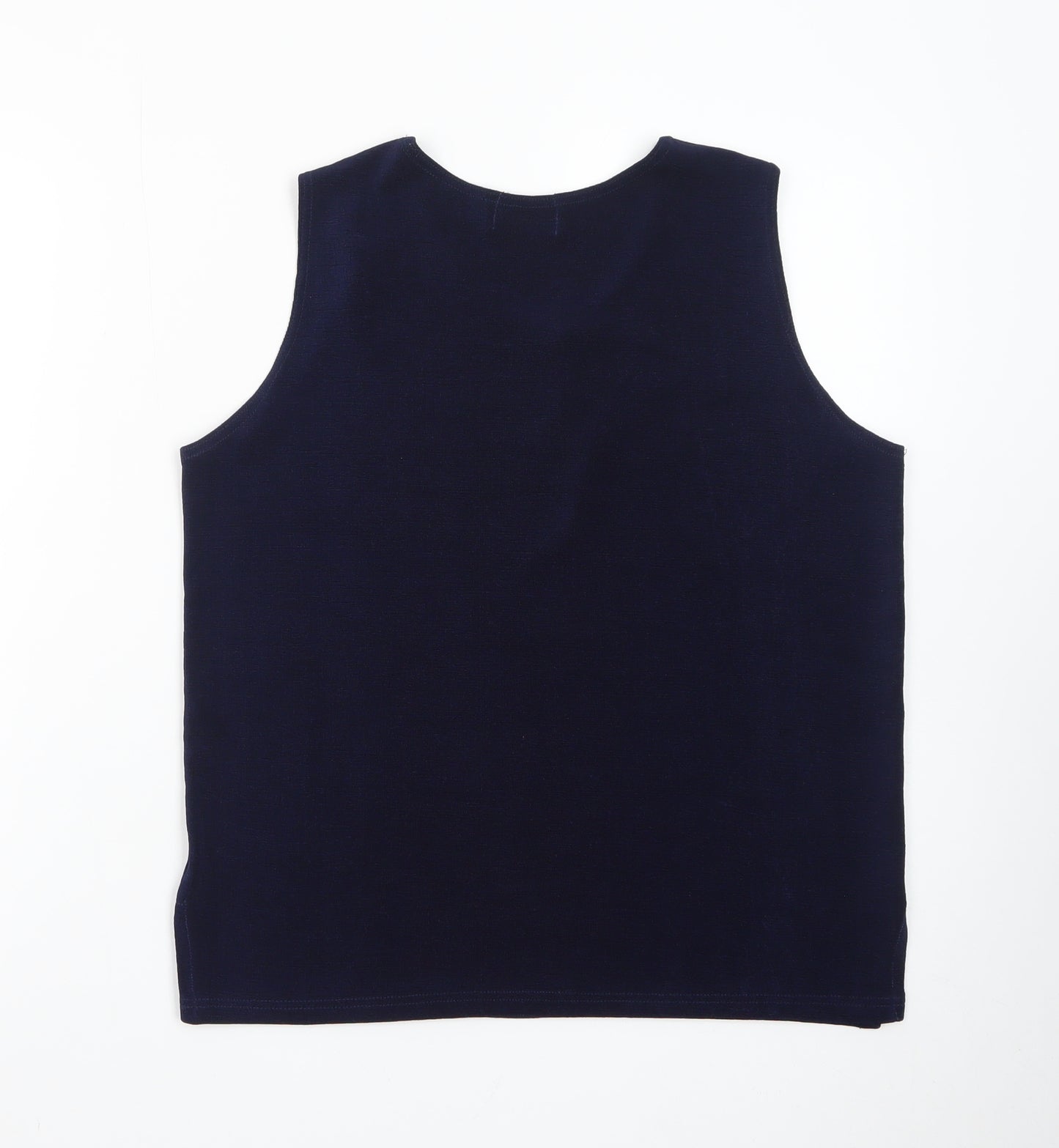Saloos Women’s Blue Sleeveless Basic Jersey Tank Top M