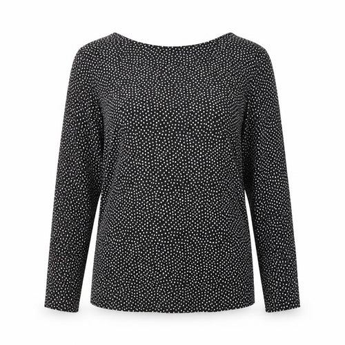 Marks and Spencer Womens Black Polka Dot Long Sleeve Jersey Top Size 8