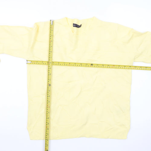 Marks and Spencer Women Yellow Crew Neck Cotton Jumper Size 14