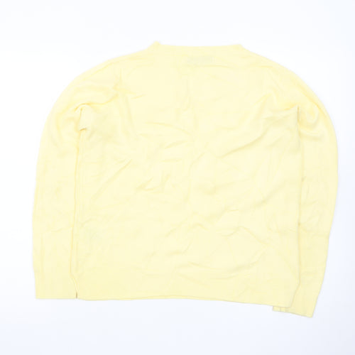 Marks and Spencer Women Yellow Crew Neck Cotton Jumper Size 14