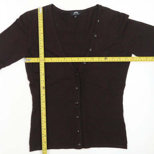 Marks and Spencer Women Brown Button-Up Knit Top Size 10