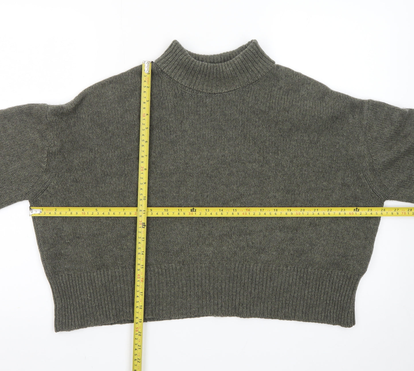 Anine Bing Women’s Grey Cashmere Mock Neck Jumper Size S